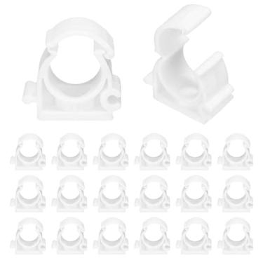 Imagem de HARFINGTON 20 peças de grampos de tubulação de água PPR em forma de U 4/5" (20 mm) fivelas em forma de U ganchos de suporte de tubo de gancho em U com trava para bandejas de TV, tubulação, suporte de