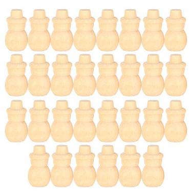 Imagem de CUOFYUNL 30 peças formas de madeira sem pintura enfeites DIY jardim de infância crianças graffiti decoração de madeira sólida artesanato