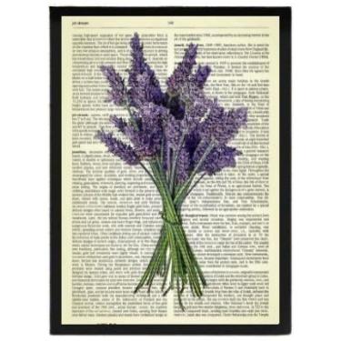 Imagem de Quadro Decorativo Lavanda 45X34Cm Com Vidro - Madeira Preta