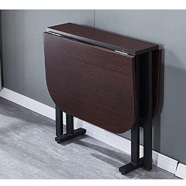 Imagem de Mesa de cozinha com folhas caídas, mesa de jantar pequena dobrável, mesa de jantar multifuncional, mesa de madeira ajustável com economia de espaço tripla para sala de jantar e cozinha (A)/B