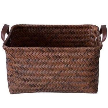 Imagem de Cesto Organizador De Vime Com Alça 40cm - goldenhome
