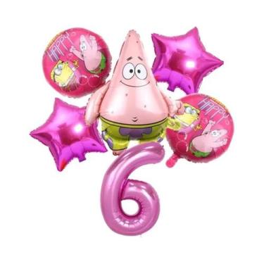 Imagem de Conjunto De Balões Do Bob Esponja E Patrick Estrela, 6 Peças, Suprimen