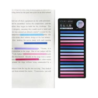 Imagem de Bloco De Notas Adesivas Transparentes Fluorescentes Finas Com Índice D