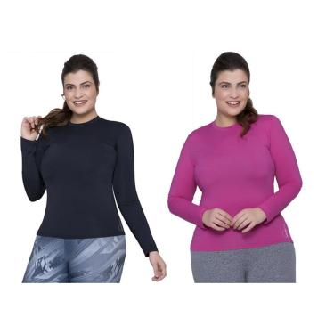 Imagem de Kit 2 Camisas Térmicas Selene Proteção UV Plus Size Feminina
