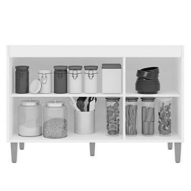 Imagem de Balcão Pia Manu 120cm 3 Portas Cinza Sem Tampo Ajl Móveis Cinza