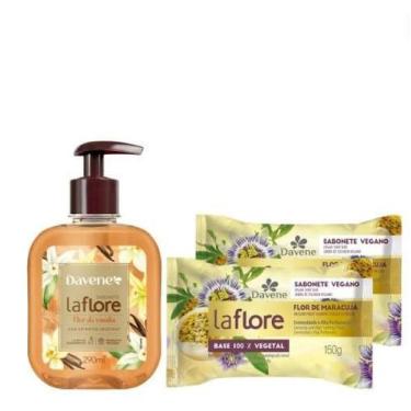 Imagem de Kit 2 Sabonetes La Flore Maracuja + 1 Sabonete Líquido Vanila - La flo