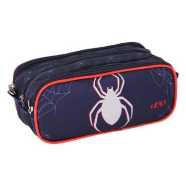 Imagem de Estojo Triplo Masculino Infantil Ls Bolsasaranha Vermelho E Azul