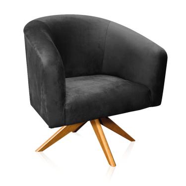 Imagem de Poltrona Giratoria Stella Suede Preto MA30 D03 - D'Rossi