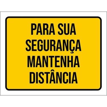 Imagem de Kit 10 Placa Acm Segurança Mantenha Distância 18X23 - Sinalizo