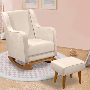 Imagem de Poltrona Amamentacao Aquila Com Puff Movellu Home