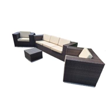 Imagem de Jogo Sofá De 5 Lugares Fibra Sintética Alumínio Área Externa Fibra Sintética