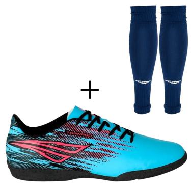 Imagem de Kit 01 Chuteira Futsal Penalty Tornado Antiderrapante+01 Meião Canelito Penalty Storm (Meião Sem Pé)
