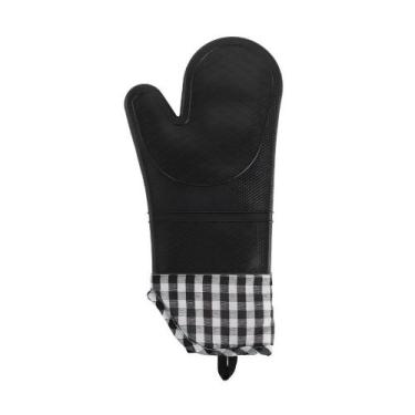 Imagem de Luva Térmica de Silicone Xadrez - Proteção Elegante para Cozinha com A