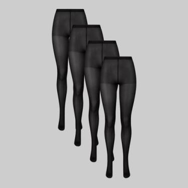 Imagem de Kit 4 Pares de Meias Calças Lupo Loba Invisível 05870-001, Preto, GG