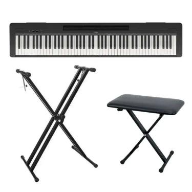 Imagem de Piano Digital Yamaha P-145 Bluetooth - 88 Teclas GHC Toque Realista + Suporte em X + Banqueta