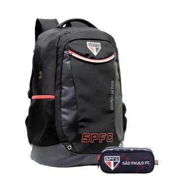 Imagem de Kit Time São Paulo Mochila Costas + Estojo Duplo Original - Xeryus