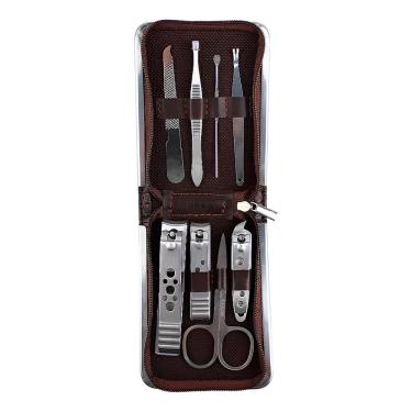 Imagem de Kit 8 Peças Higiene Pessoal Manicure Estojo Cortador Tesoura - Unhas Perfeitas Em Qualquer Lugar