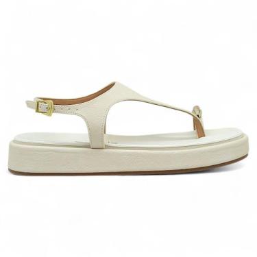 Imagem de Sandalia Vizzano Flatform Casual Feminina Conforto Macia, Branco, 36