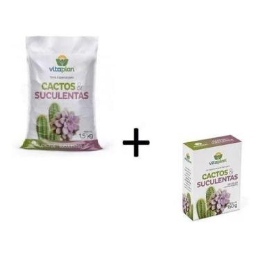 Imagem de Kit Cactos E Suculentas Substrato + Fertilizante NUTRIPLAN