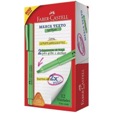 Imagem de Caneta Marca Texto Grifpen com 12 - Verde - Faber Castell