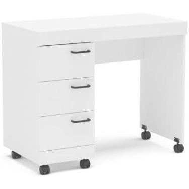 Imagem de Mesa para Computador 3 Gavetas Osaka Branco - Politorno