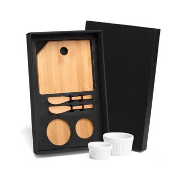 Imagem de Kit para Petisco com Tábua, Espátulas e Ramekins Welf 5 peças