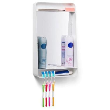 Imagem de Armário Atlas para Banheiro PR6100-1 Branco com Espelho