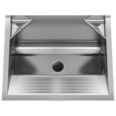 Imagem de Tanque para Lavanderia em Aço Inox de Parede Avulso Mini com Suporte 4