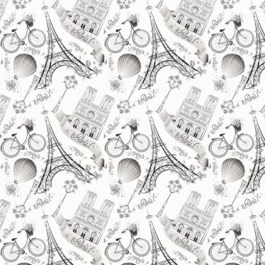 Imagem de Papel De Parede Paris Preto E Branco Adesivo Sala Quarto