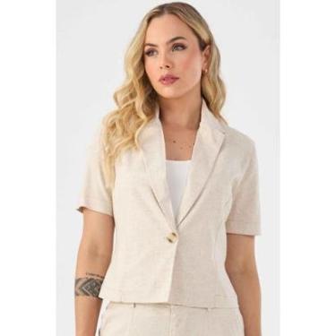 Imagem de Blazer PKS Alfaiataria Linho Natural-Feminino