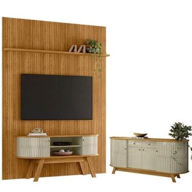 Imagem de Painel Piso Teto New Interlagos Cumaru com Rack Bancada Atlanta New Si