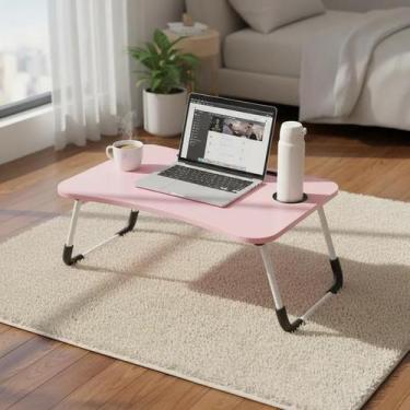 Imagem de Mesa Dobrável Multiuso Notebook Estudo Home Office Rosa Sofá - Yeet