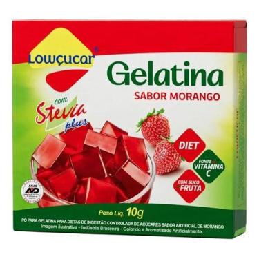 Imagem de Gelatina Em Pó Diet Com Stevia Plus Morango Lowçucar 10gr