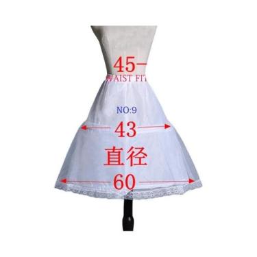 Imagem de Saia Infantil Branca A-Line Com 3 Aros E Renda Para Vestido De Dama De