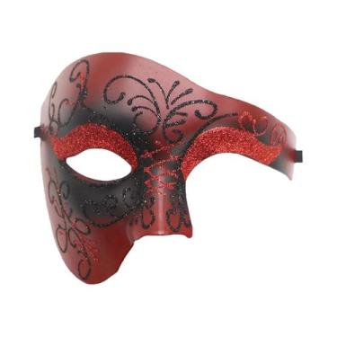 Imagem de Máscara Vintage Antiga Fantasma De Um Olho Só, Meia Face, Para Carnava