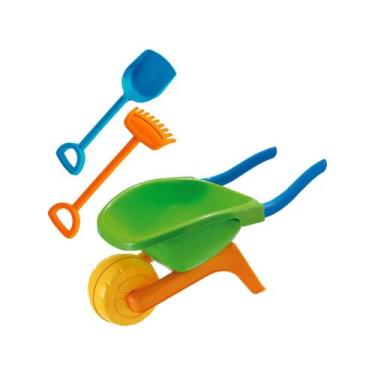 Imagem de Carrinho De Mão Carriola Praia Com Acessórios Brinquedo De Praia Pá + 