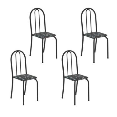 Imagem de Kit 4 Cadeiras Tubular 89x37x42 Cm Ane B - Soma Móveis