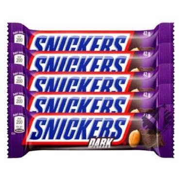 Imagem de Kit 5 Chocolate Snickers Dark Amargo Mars 42g