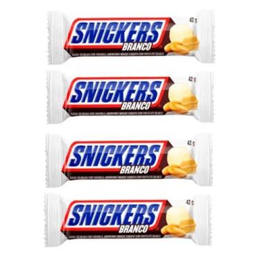 Imagem de Kit 4 Chocolate Snickers Branco Mars 42g