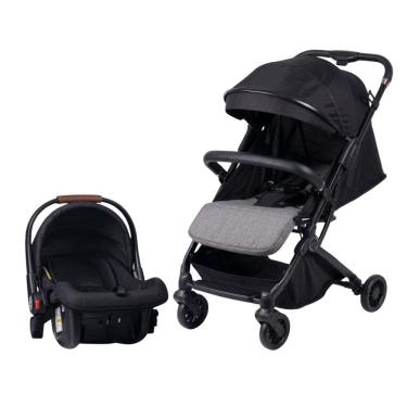 Imagem de Carrinho De Bebê Travel System Avanti Din TS Black Preto Com Bebê Conforto E Fechamento...