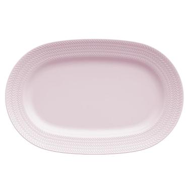 Imagem de Travessa G 34x22 cm Relevo Chevron Rosa Germer Porcelanas