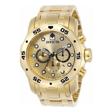 Imagem de Relógio Invcta Pro Diver 0074 Banhado A Ouro Caixa 48mm - Le modas