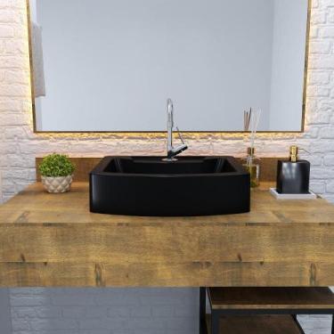 Imagem de Cuba de Apoio Retangular Aria RT41 - Metalig, Preto Matte Fosca