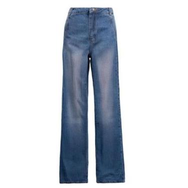 Imagem de Calça Jeans Feminina Sawary Wide Leg Azul-Feminino