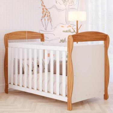 Imagem de Berço Americano Marquesa 3 Em 1 100%MDF com Colchão - Faura, Amendoa/B