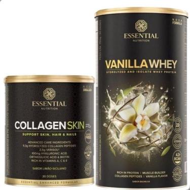 Imagem de Kit Vanilla Whey Protein 450g + Collagen Skin Limão 330g Essential - E