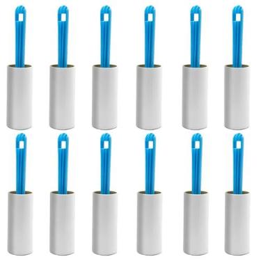Imagem de Kit 12 Removedor De Pelos Adesivo Giratório 20cm 60 Folhas - Genérico