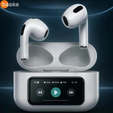 Imagem de Fone De Ouvido Bluetooth V5.4 Com Tela Colorida Lcd Basike Som Potente