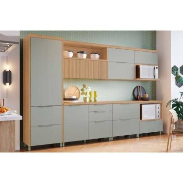 Imagem de Cozinha Modulada Completa Marquesa 7 Peças (3aéreos+3balcões+1paneleiro) C6p87 Nature-v...