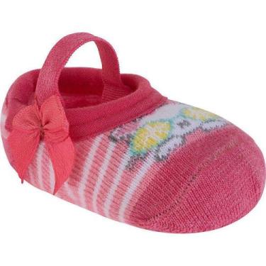Imagem de Meia bebê feminino gata óculos/rosa pimpolho (00 a 15)